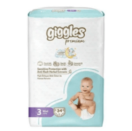GIGGLES mähkmed Premium Twin Midi, 3 suurus, 4-9 kg, 34 tk