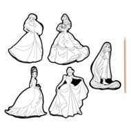 MOXY DISNEY PRINCESS kraabitavate kleebiste komplekt, TT045200