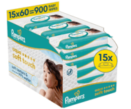 PAMPERS niisked salvrätikud Wipes Aqua Soft Touch, 15x60 vnt., 80874254