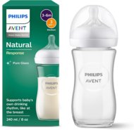 PHILIPS AVENT Klaasist lutipudel 240 ml väiksema voolu lutiga, 1m+, Natural Response, SCY933/01