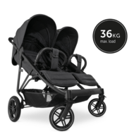 HAUCK jalutuskäru kaksikutele UPTOWN DUO, Melange black, 512180