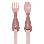 BIBADO Handi põllele kinnitatavad söögiriistad, 2 tk, blush, BIB224R