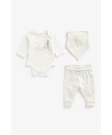 MOTHERCARE pikkade varrukatega bodi + püksid + pudipõll, BB807