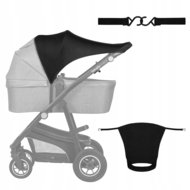 LIONELO päikesekaitse lapsevankritele, Black carbon, LO-STROLLER SUN COVER
