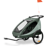 HAUCK käru/jalgrattahaagis 2 lapsele DRYK DUO PLUS, Dark green, 515068
