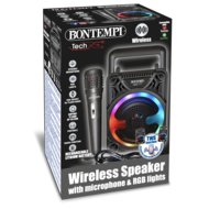 BONTEMPI juhtmevaba kõlar mikrofoniga ja RGB tuledega, 49 1000
