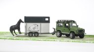 Bruder Land Rover Defenderkoos hobuse haagisega 02592