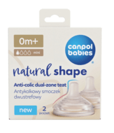 CANPOL BABIES pudelilutid kiire NATURAL SHAPE Anti-colic, väga aeglase vooluga, 0m+, 2 tk., 21/750