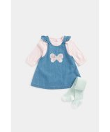 MOTHERCARE pikkade varrukatega bodi, sarafan ja sukapüksid, FB261