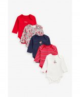 MOTHERCARE pikkade varrukatega bodi, 5 tk., ZC322