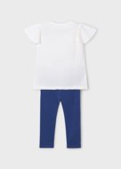 MAYORAL lühikeste varrukatega t-särk + retuusid, porcelain, 3.724-88, 128  cm