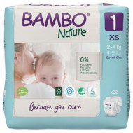 Bambo mähkmed Nature suurus 1, 2-4 kg, 22 tk