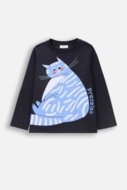 COCCODRILLO t-shirt LICENCE BOY KOCIA SZAJKA, tumesinised, ZC4143101LBK-015-134, 134 cm