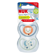 NUK lutt silikoon Space Night, 18-36k, 2 tk, SU99