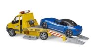 BRUDER MB Sprinter autotransporter valgus- ja helimooduliga ning BRUDER roadsteriga, 02675