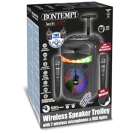 BONTEMPI juhtmevaba kõlar 2 mikrofoniga ja RGB tuledega, 49 1070