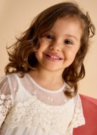 MAYORAL lühikeste varrukatega kleit, bone, 3909-37, 140 cm