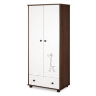 KLUPŚ kahe uksega kapp GIRAFFE, White/Walnut