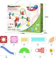 PICASSO TILES magnetkonstruktor Marble Run 40 tk., PTG40