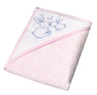 TEGA kapuutsiga rätik BUNNY, 100x100 cm., Powder pink, KR-008