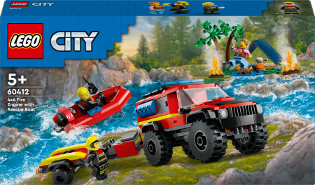 60412 LEGO® City 4x4 Tuletõrjeauto Koos Päästepaadiga 