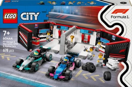 60444 LEGO® City Project Alicia 2025 F1® garaaž, Mercedes-AMG ja Alpine autod 