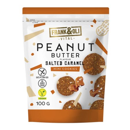 FRANK&OLI maapähklivõi miniküpsised soolakaramelliga, 100 g, OLI-002 