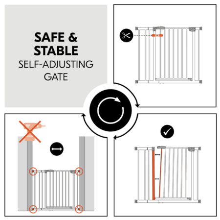 HAUCK turvavärav CLEAR STEP AUTOCLOSE 2 SET +9 cm., White, 597491 