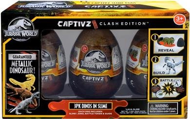 CAPTIVZ lima muna dinosauruse figuuriga Clash Edition, 3 pakk, TM-JW-BESE3PK TM-JW-BESE3PK