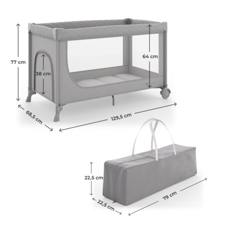 KINDERKRAFT reisivoodi-maneež LEODY UP, Grey, KCLEODUPGRY0000 