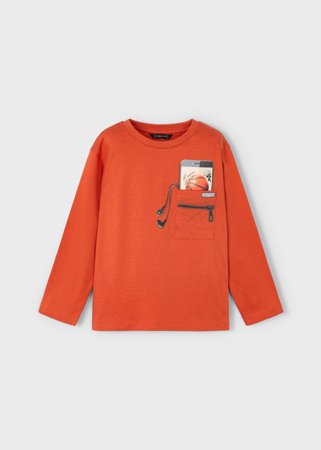MAYORAL pikkade varrukatega t-särk, orange, 4.078-88, 10 cm 
