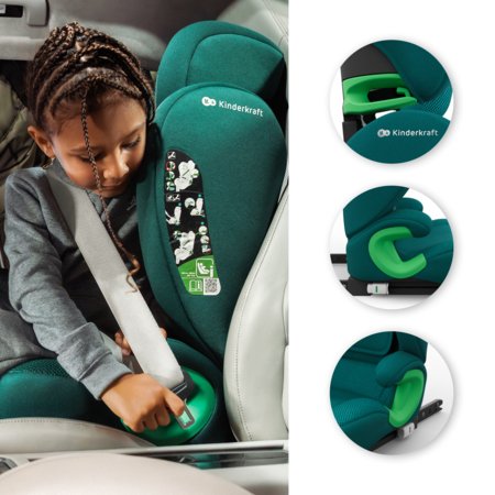 KINDERKRAFT turvatool JUNIOR FIX 2 PLUS, 100-150 cm., Green, KCJUFI20GREPL0N 
