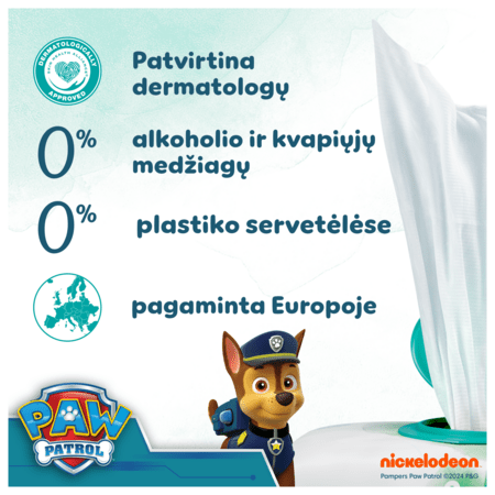 PAMPERS niisked salvrätikud HARMONIE AQUA PAW PATROL, 3x48 tk. 