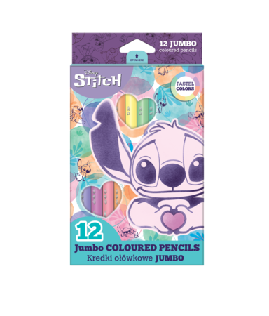 STITCH värvilised pliiatsid Jumbo, 92030PTR 