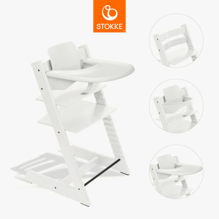 STOKKE söögitool koos turvakaare ja kandikuga TRIPP TRAPP, white, 685500 