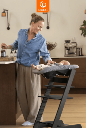 STOKKE söögitool koos turvakaare ja vastsündinu komplektiga TRIPP TRAPP, natural, grey NBS, 685700 
