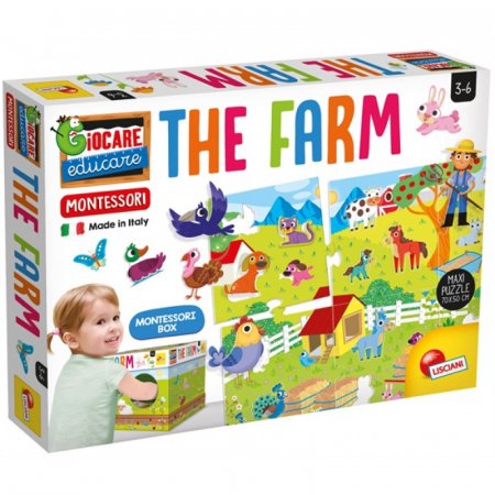 MONTESSORI puslemäng vormitud tükkidega The Farm, EX72484 EX72484