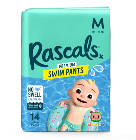 RASCALS ujumismähkmed COCOMELON, M suurus, 10-15 kg., 14 tk., 93718 
