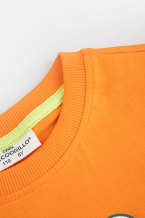 COCCODRILLO lühikeste varrukatega t-särk, oranžid, WC6143202FBK-006-098, 98 
