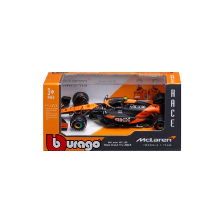 BBURAGO 1:43 võidusõiduautomudel McLaren F1 Team MCL38, assortii, 18-38214 