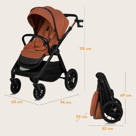 LIONELO käru LAYLA 2in1, Brown rust, LO-LAYLA 2IN1  