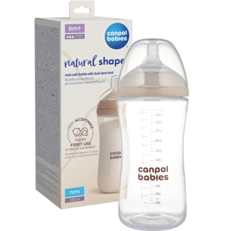 CANPOL BABIES Lutipudel koos Lutiga  NATURAL SHAPE, 330 ml, 35/402 
