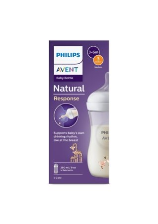 PHILIPS AVENT 83020 pudel "Natural Response" 1 kuud+, 260ml, KAELKIRJAK, SCY903/66 1/066