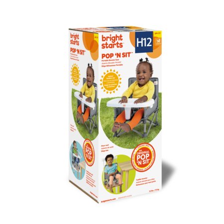 BRIGHT STARTS söögitool - booster POP 'N SIT, GREY, 17198 