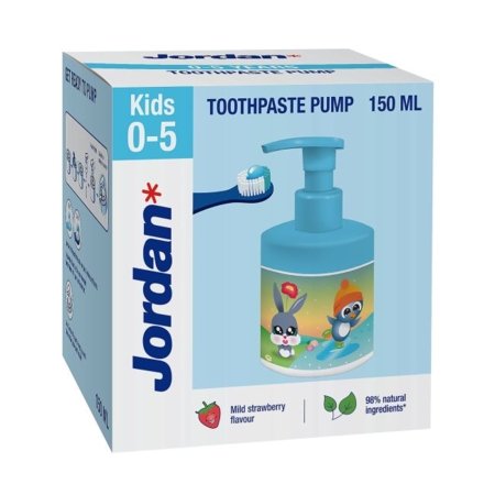 JORDAN laste hambapasta dosaatoriga, 0-5 a., 150 ml. 