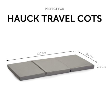 HAUCK kokkupandav reisimadrats, 120x60 cm., Grey, 890929 