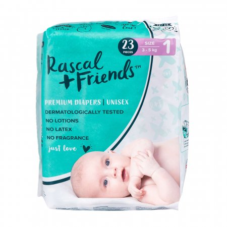 RASCAL + FRIENDS mähkmed 1 suurus, 3-5kg, 23 tk. 93227