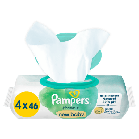 PAMPERS Niisked salvrätikud Harmonie New Baby, 4x46, 184 tk, 81783718 