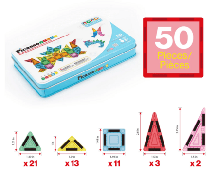 PICASSO TILES Magnetiline konstruktor pliiatsikarbiga 50 osa, PN020 