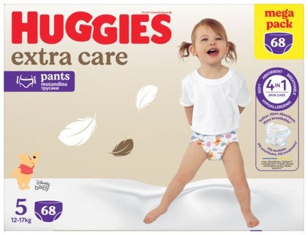 HUGGIES püksmähkmed EXTRA CARE, Box, 68 tk., 5 suurus, 12-17 kg., 2668771 